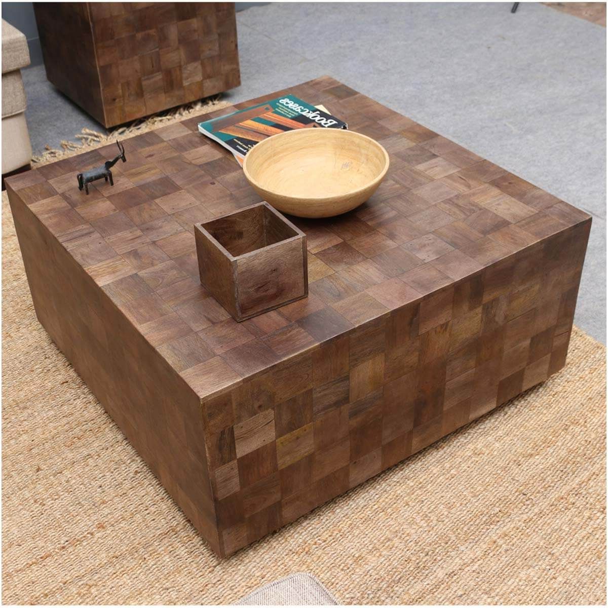 Modern Rustic Furniture Solid Wood 36" Square Coffee Table For 2019 Wood Coffee Tables (View 17 of 20)