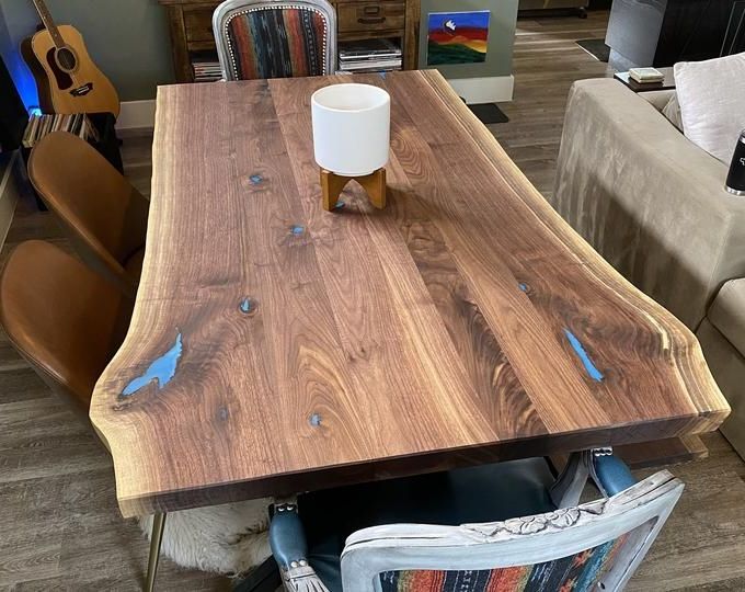 Most Current Black Walnut Tablewalnut Desk Live Edgestudy Tablelive For Rustic Walnut Wood Coffee Tables (View 5 of 20)