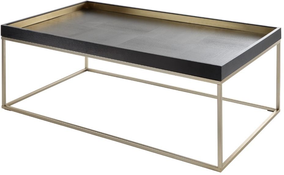 Most Current Buy Rv Astley Alyn Black Oak And Champagne Metal Coffee Inside Metal And Oak Coffee Tables (View 18 of 20)