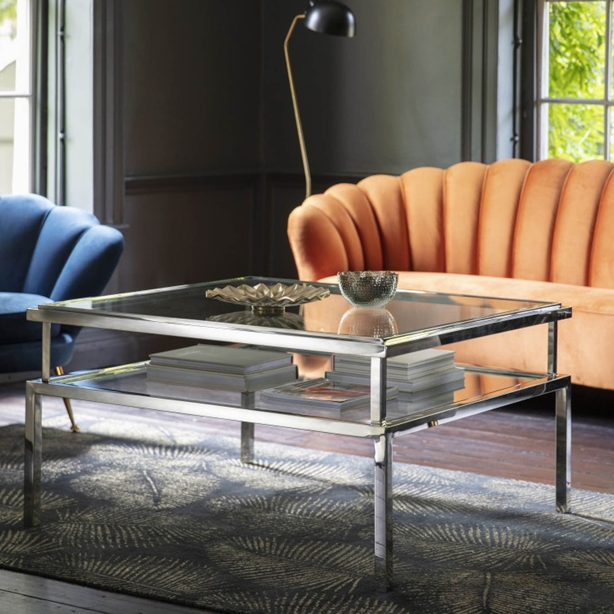 Most Current Chrome And Glass Modern Coffee Tables Intended For Salerno Coffee Table Silver (View 6 of 20)