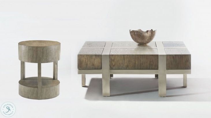 Most Current Gray Wood Veneer Cocktail Tables Within Interiors Casegoods Rustic Gray And Tarnished Nickel Leigh (View 1 of 20)