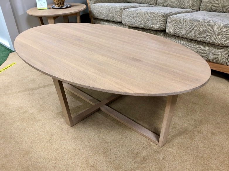 Most Popular Skovby – Solid Oak Coffee Table With White Oil Finish With White Grained Wood Hexagonal Coffee Tables (View 1 of 20)