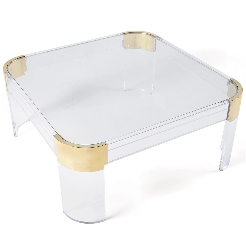 Most Popular Susannah Modern Classic Clear Glass Top Acrylic Frame Within Acrylic Modern Coffee Tables (View 2 of 20)