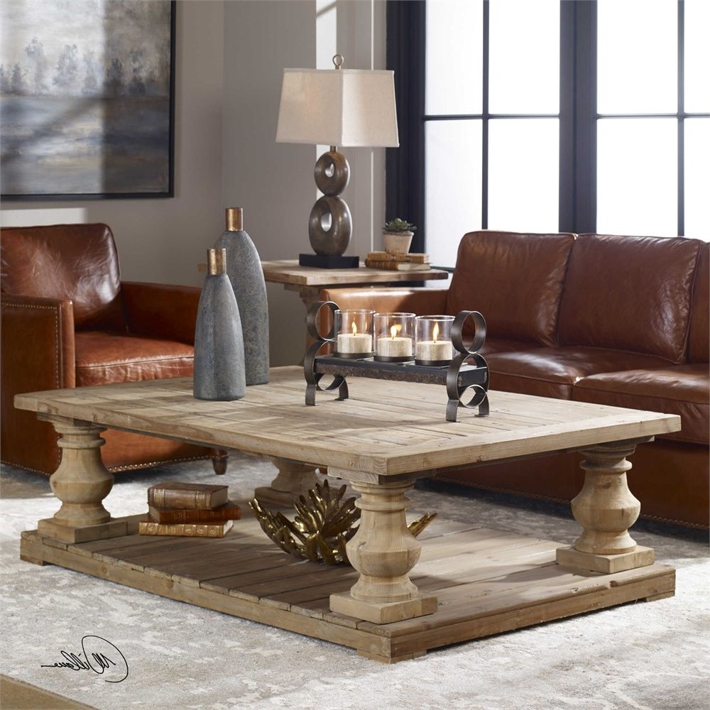 Most Popular Uttermost Stratford Rustic Cocktail Table With Regard To Rustic Barnside Cocktail Tables (View 6 of 20)
