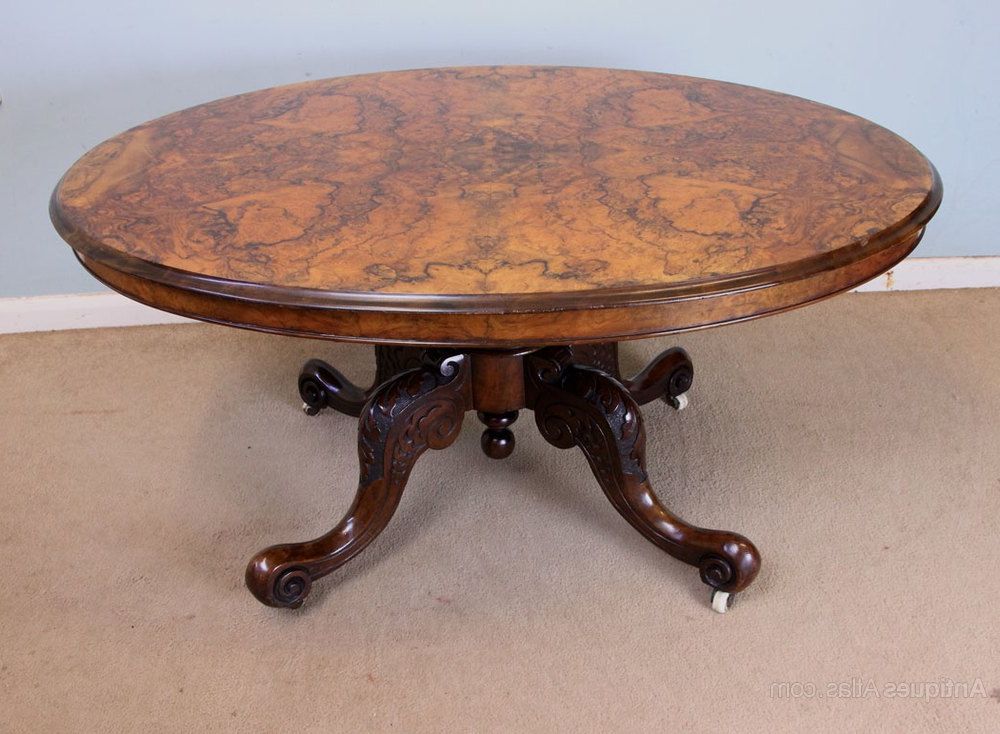 Most Popular Vintage Coal Coffee Tables Pertaining To Antique Victorian Burr Walnut Coffee Table – Antiques Atlas (View 13 of 20)