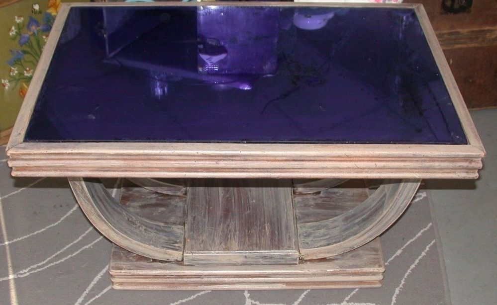 Most Popular Vnitage Art Deco Cocktail Coffee Table Blue Mirrored Inside Cobalt Coffee Tables (View 1 of 20)