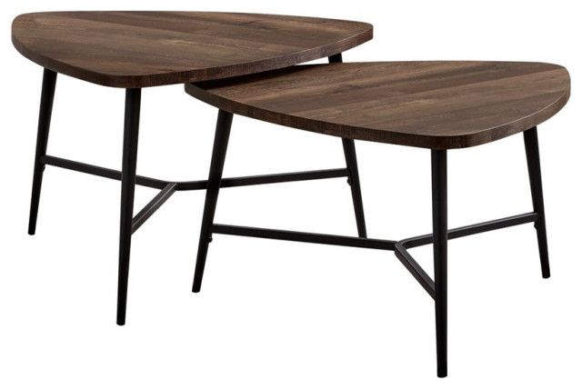 Most Recent 2 Piece Modern Nesting Coffee Tables Throughout Monarch 2 Piece Contemporary Wood Top Nesting Coffee Table (View 14 of 20)