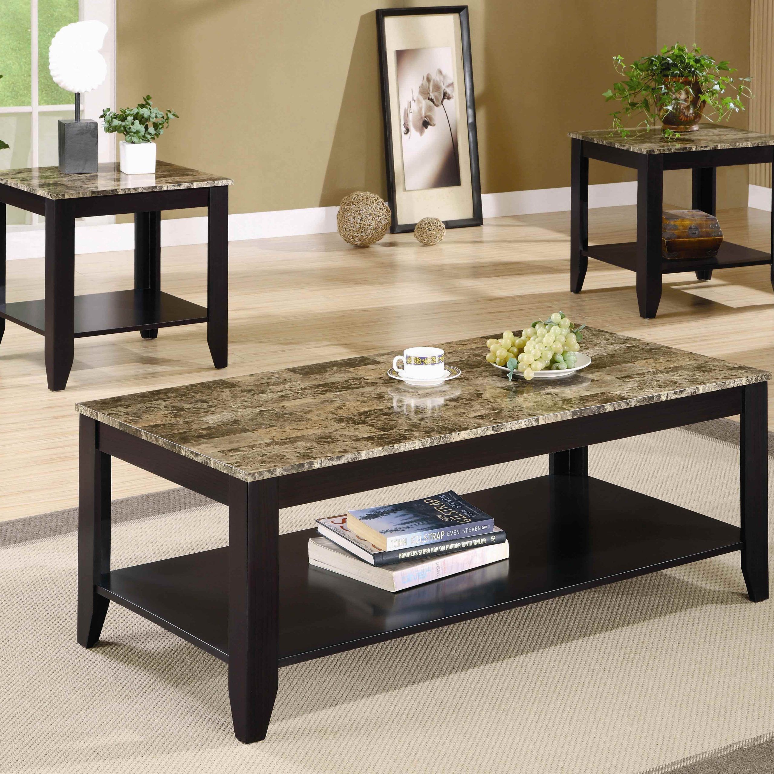 Most Recent Black Coffee And End Table Sets Furniture (View 7 of 20)