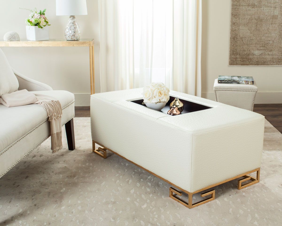 Most Recent Cream And Gold Coffee Tables Pertaining To Fox6243a Coffee Tables, Ottomans – Furnituresafavieh (View 11 of 20)