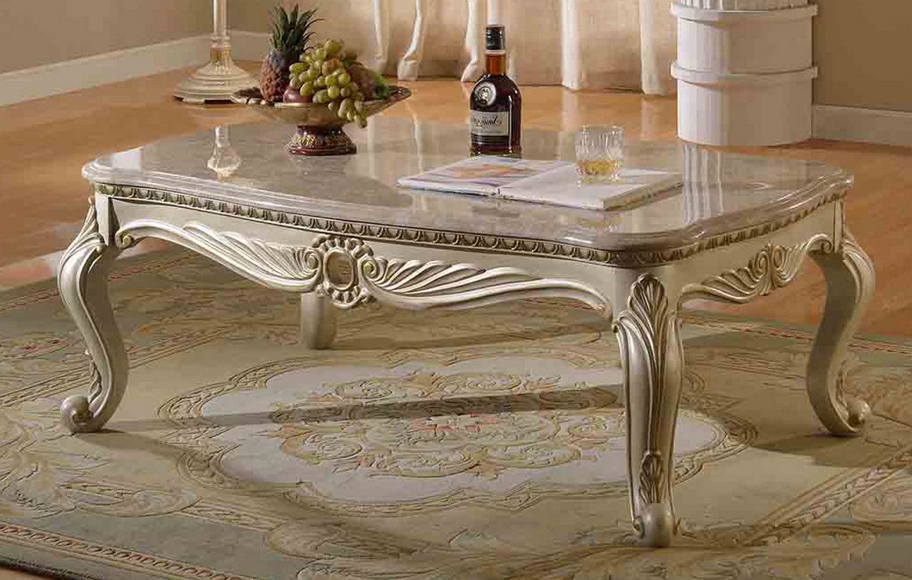 Most Recent Miguel Marble Top Handcrafted Coffee Table W/pearl White With Antique Blue Gold Coffee Tables (View 5 of 20)
