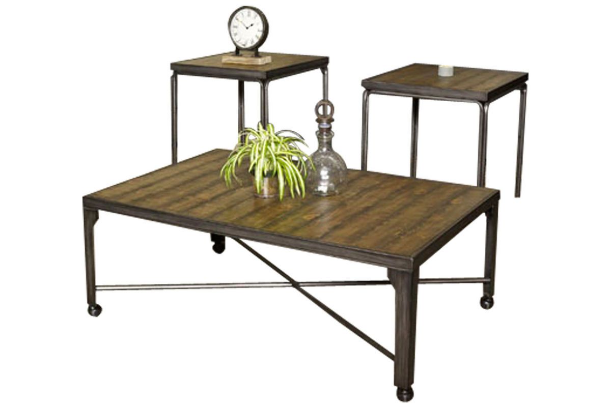 Most Recent Rustic Barnside Cocktail Tables Pertaining To Rustic Brown Cocktail Table & 2 End Tables At Gardner White (View 14 of 20)