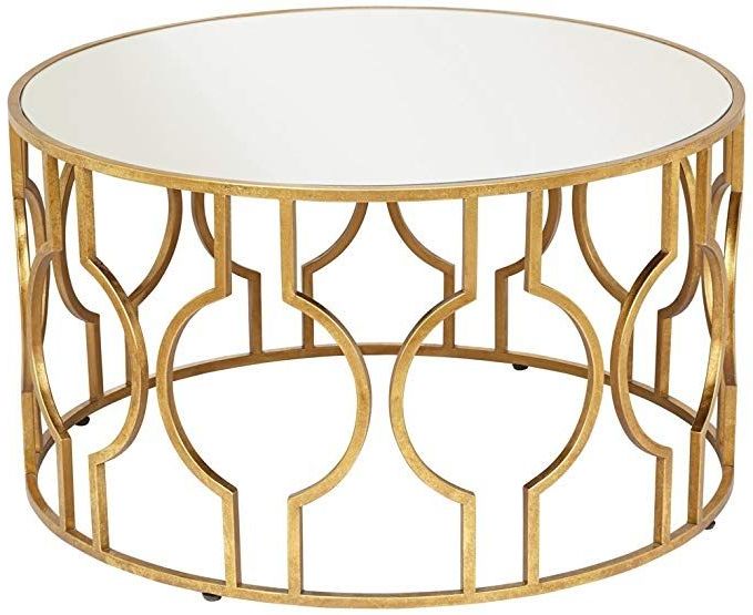Most Recently Released Antique Gold And Glass Coffee Tables Throughout 55 Downing Street Fara Antique Gold Leaf Round Coffee (View 11 of 20)