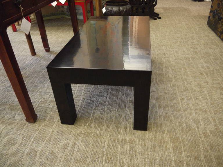 Most Recently Released Antique White Black Coffee Tables With Vintage Gracie Black Lacquer Parsons Coffee Table At 1stdibs (View 19 of 20)