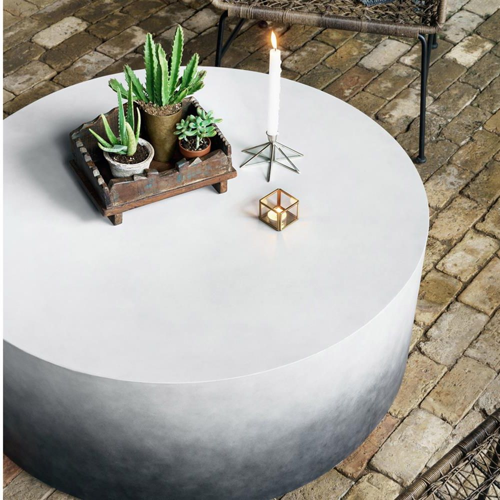 Most Recently Released Asher Modern Classic Indigo Ombre Concrete Round Outdoor Throughout Modern Concrete Coffee Tables (View 14 of 20)