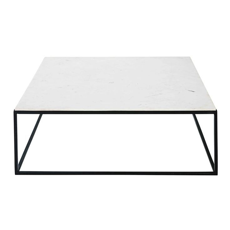 Most Recently Released Black Metal And Marble Coffee Tables Intended For Square Coffee Table In White Marble And Black Metal Marble (View 6 of 20)