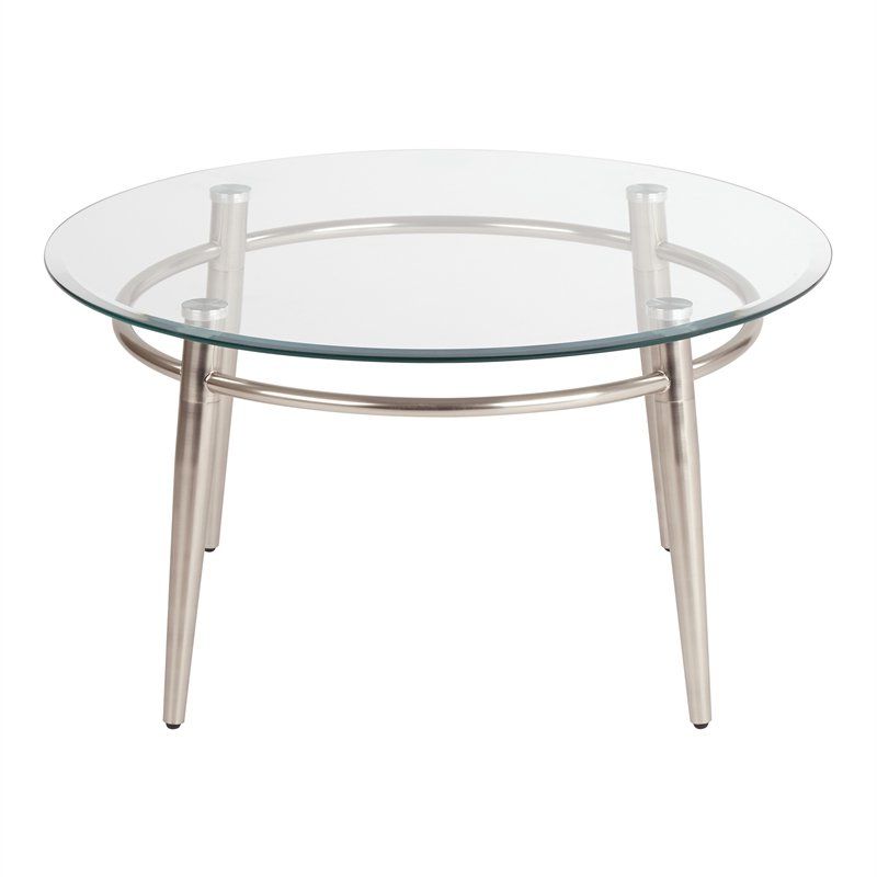 Most Up To Date Brooklyn Tempered Clear Glass Round Top Coffee Table In Intended For Clear Glass Top Cocktail Tables (View 1 of 20)