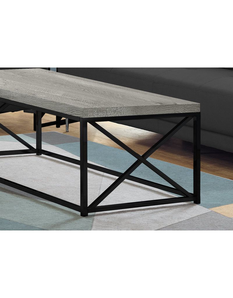 Most Up To Date Coffee Table Black Metal Base, Grey Reclaimed Wood With Regard To Smoke Gray Wood Coffee Tables (View 16 of 20)