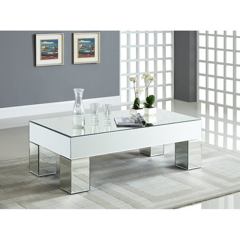 Most Up To Date House Of Hampton Nevels Mirrored Coffee Table & Reviews In Mirrored Modern Coffee Tables (View 10 of 20)