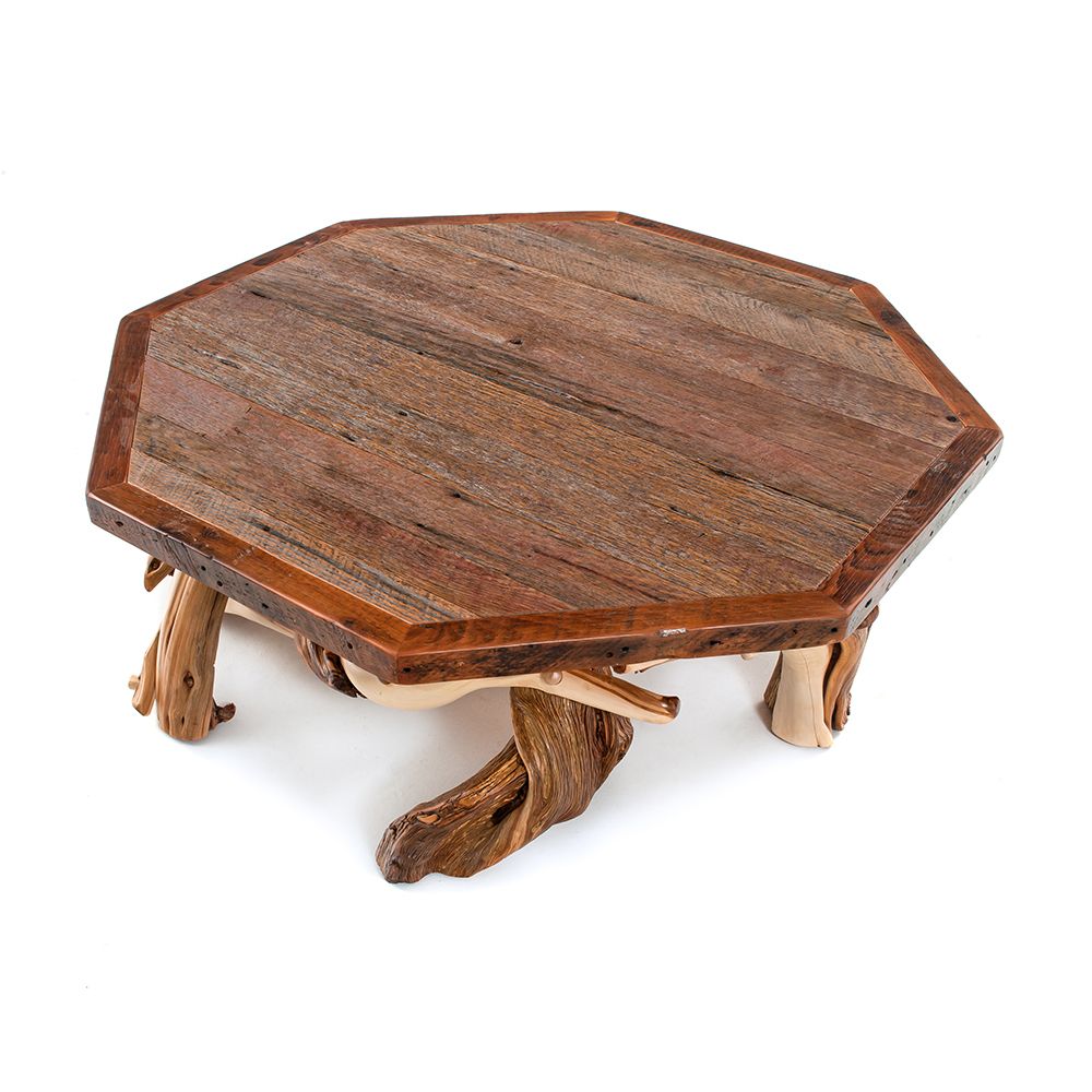 Most Up To Date Octagon Coffee Tables In Silverton Reclaimed Barn Wood Octagon Coffee Table (View 3 of 20)