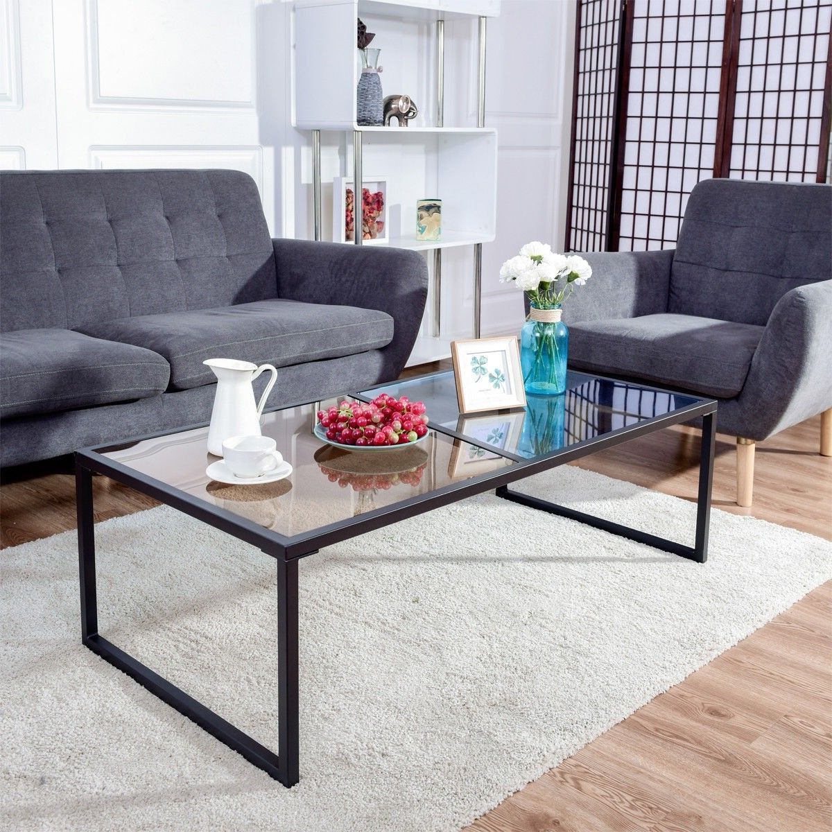 Most Up To Date Rectangular Glass Top Coffee Tables Pertaining To Living Room Rectangular Coffee Table With Tempered Glass (View 16 of 20)