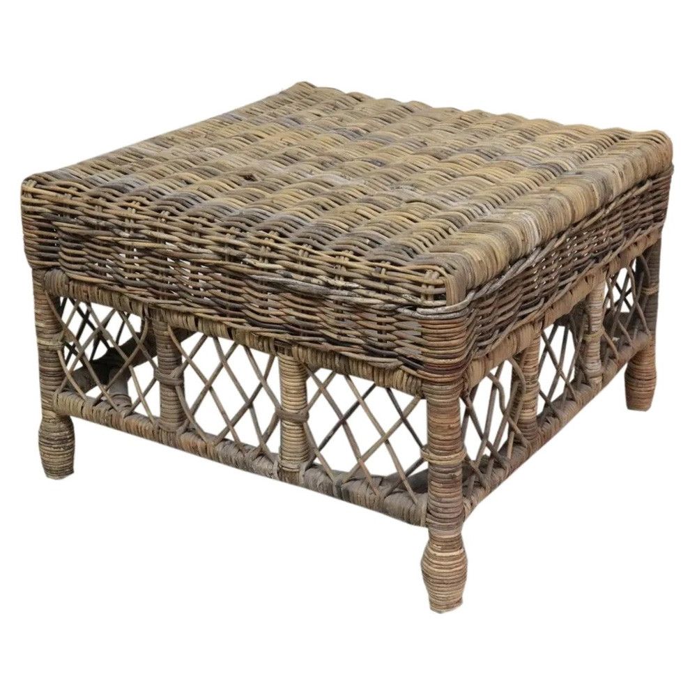 Natural Woven Banana Coffee Tables Inside Well Known Aman Rattan Square Coffee Table Natural (View 15 of 20)