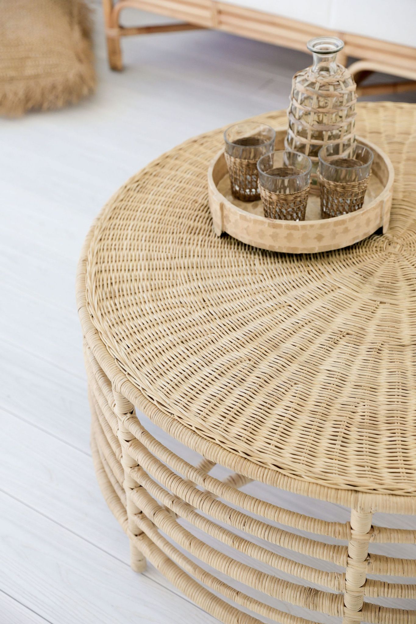 Natural Woven Banana Coffee Tables Regarding Most Recently Released Intan Rattan Round Coffee Table, 100cm, Natural (View 7 of 20)