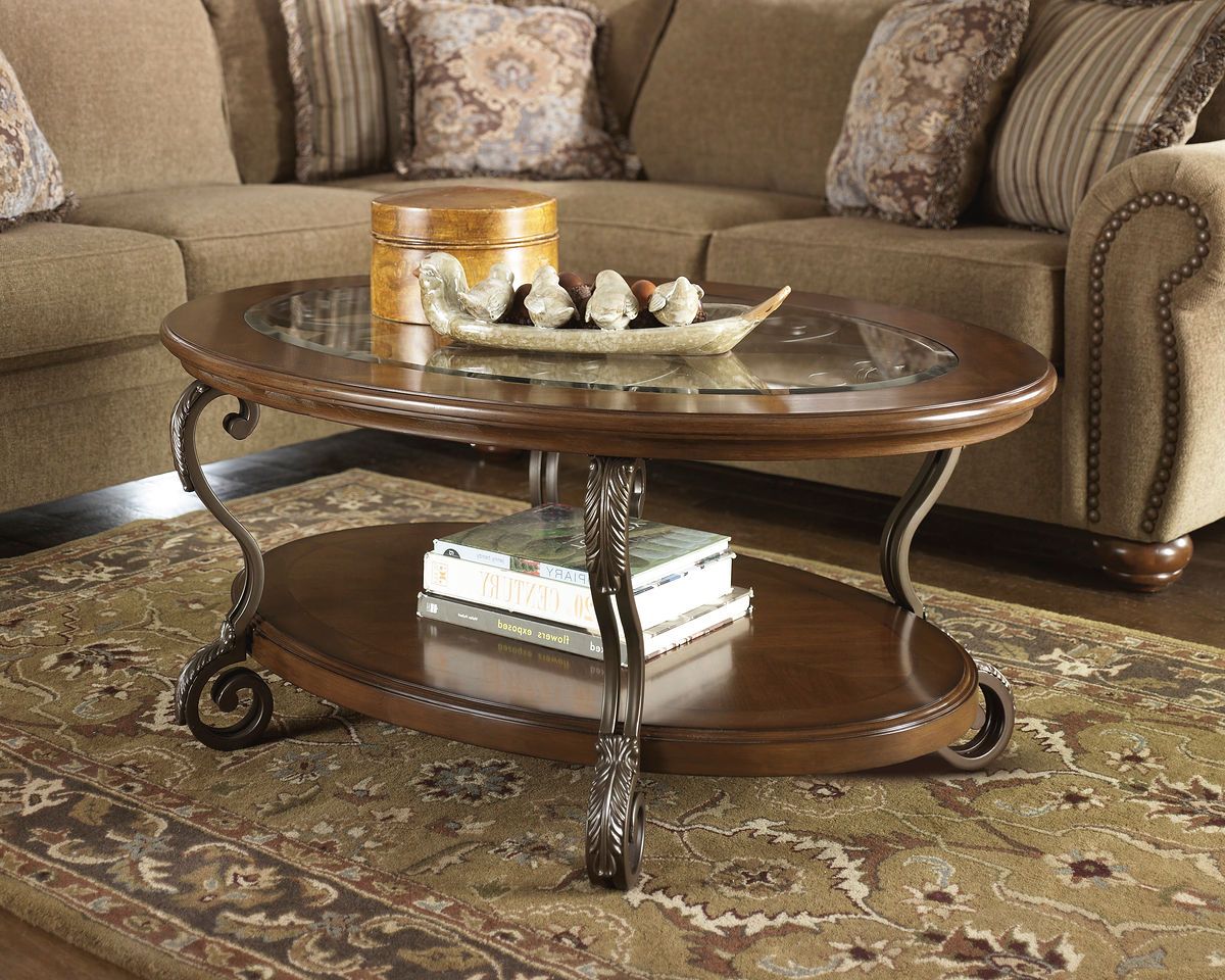 Nestor – Medium Brown – Oval Cocktail Table – Furniture Within Most Recently Released Brown Cocktail Tables (View 1 of 20)