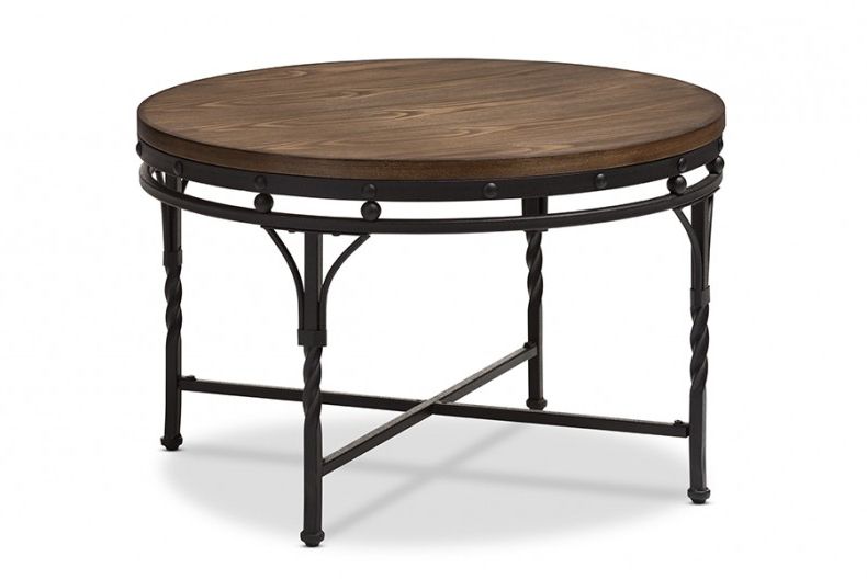Newest Antique White Black Coffee Tables Intended For Baxton Studio Austin Vintage Industrial Antique Bronze (View 11 of 20)