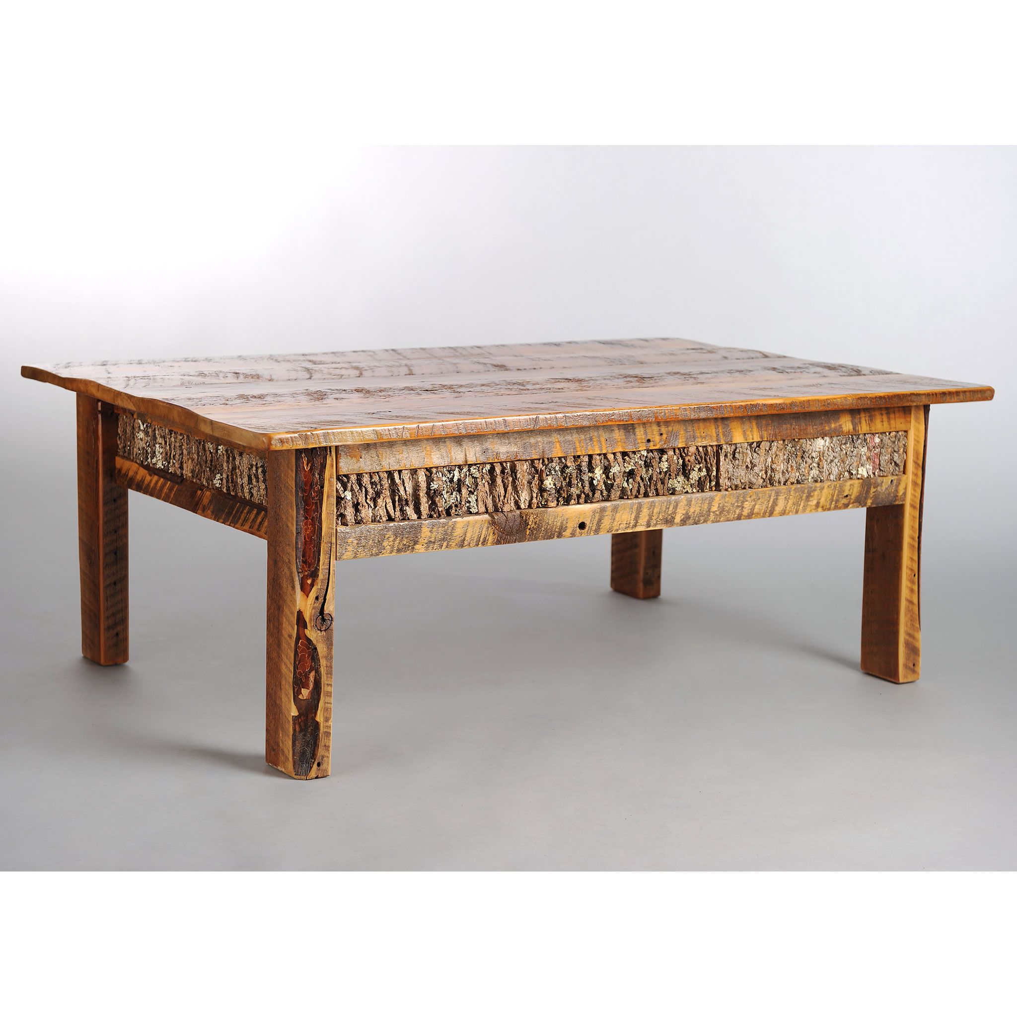 Newest Barnwood Coffee Tables For Reclaimed Wood Coffee Table With Bark Inlay (View 8 of 20)