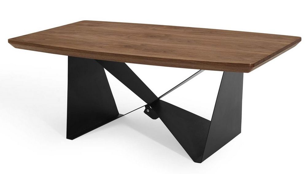 Newest Matte Black Coffee Tables In Gemini Walnut Wood/matte Black Metal Coffee Tablemodway (View 2 of 20)