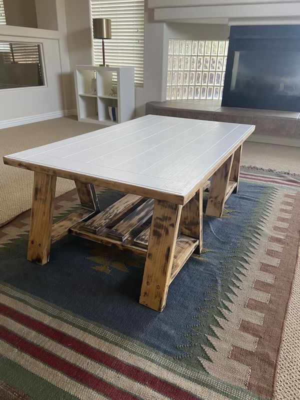 Newest Oceanside White Washed Coffee Tables Pertaining To Boho White Washed Coffee Table For Sale In Peoria, Az (View 2 of 20)