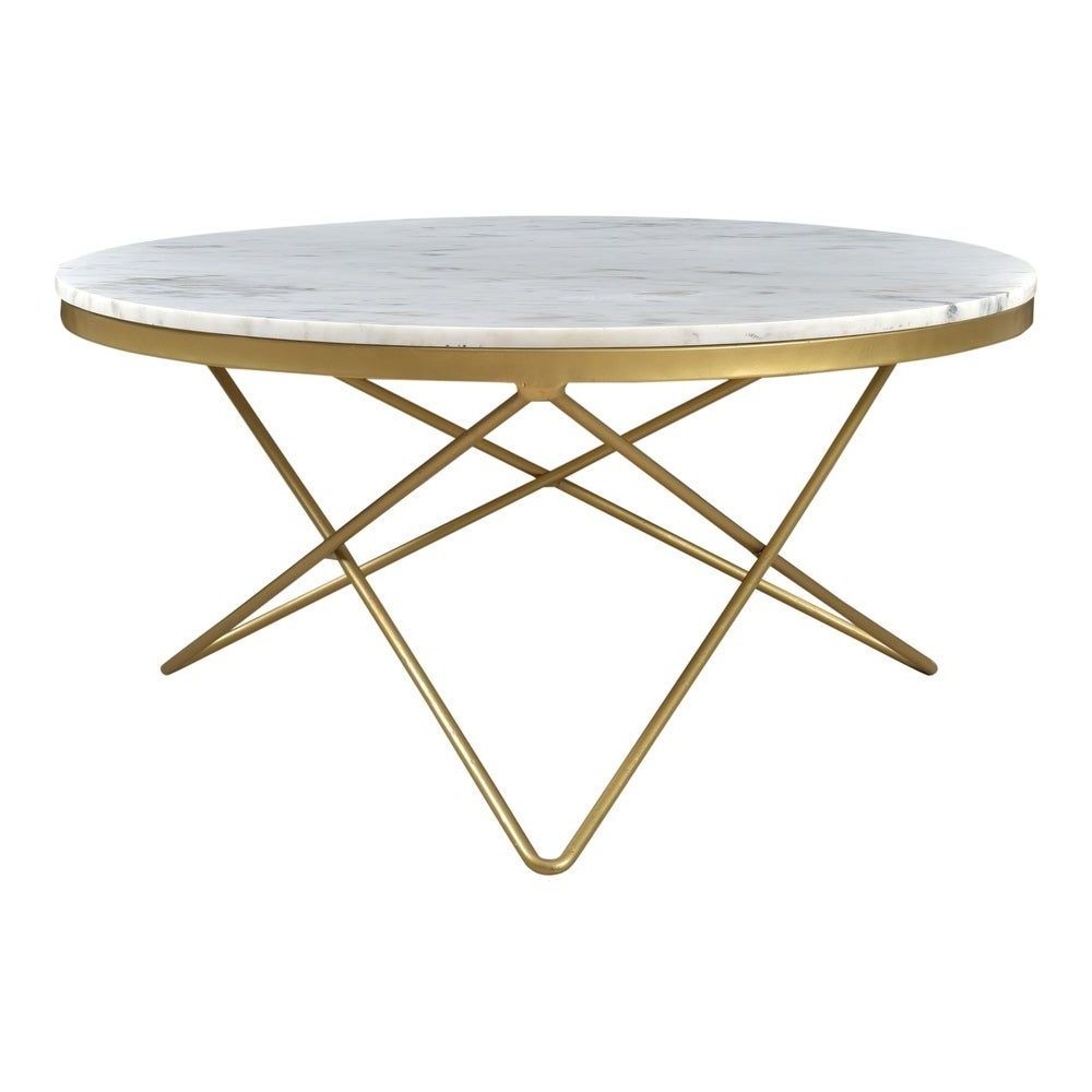 Newest White Marble And Gold Coffee Tables For Aurelle Home White Heather Glam Marble Top And Iron Coffee (View 1 of 20)