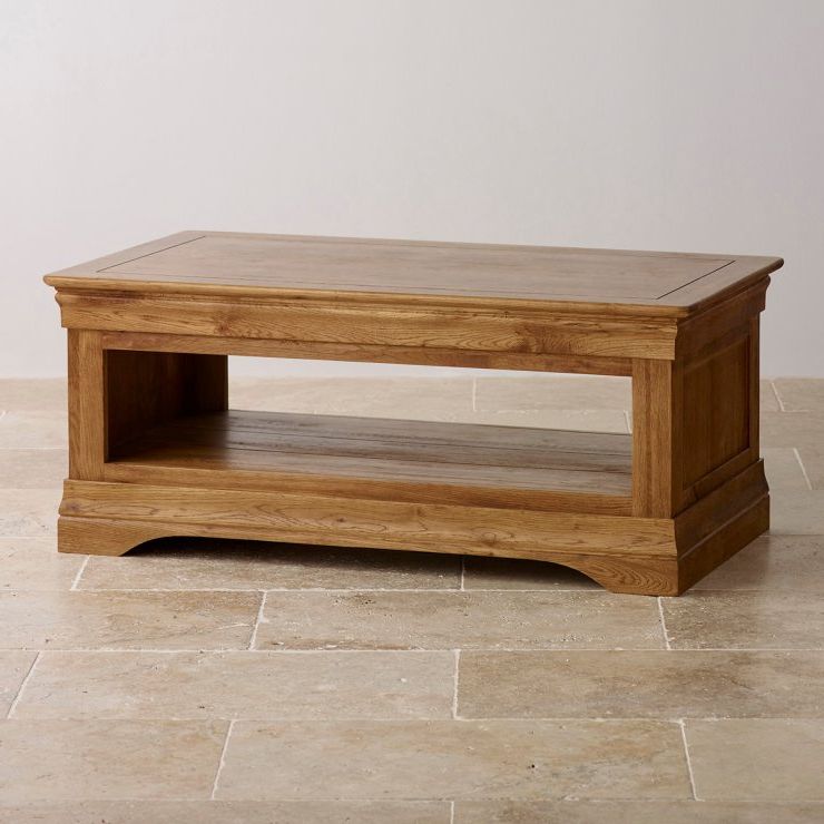Oak Furniture With Rustic Oak And Black Coffee Tables (View 9 of 20)