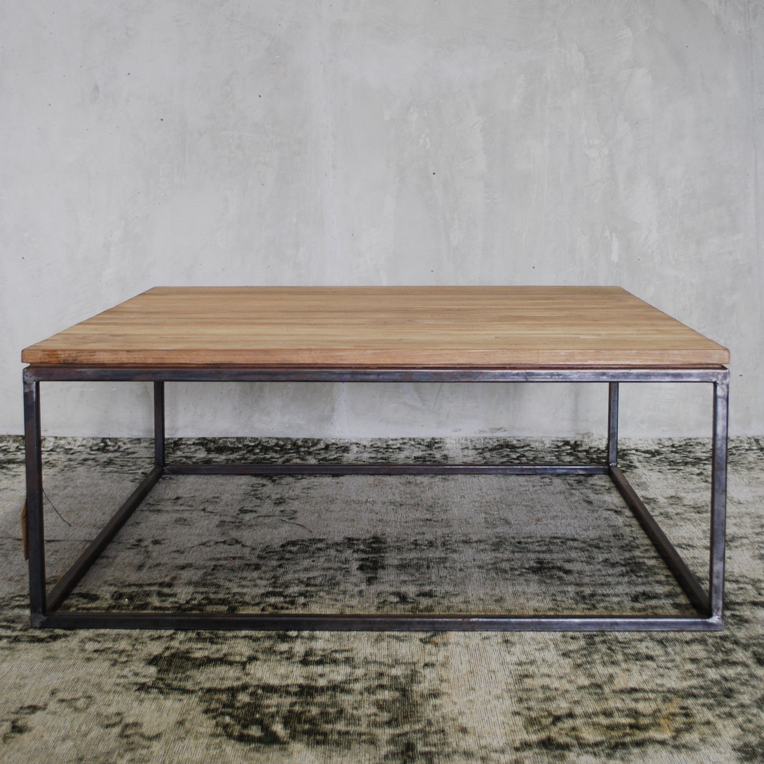 Oak Wood And Metal Legs Coffee Tables Intended For Trendy Reclaimed Teak Wood Coffee Table With Iron Leg (View 1 of 20)