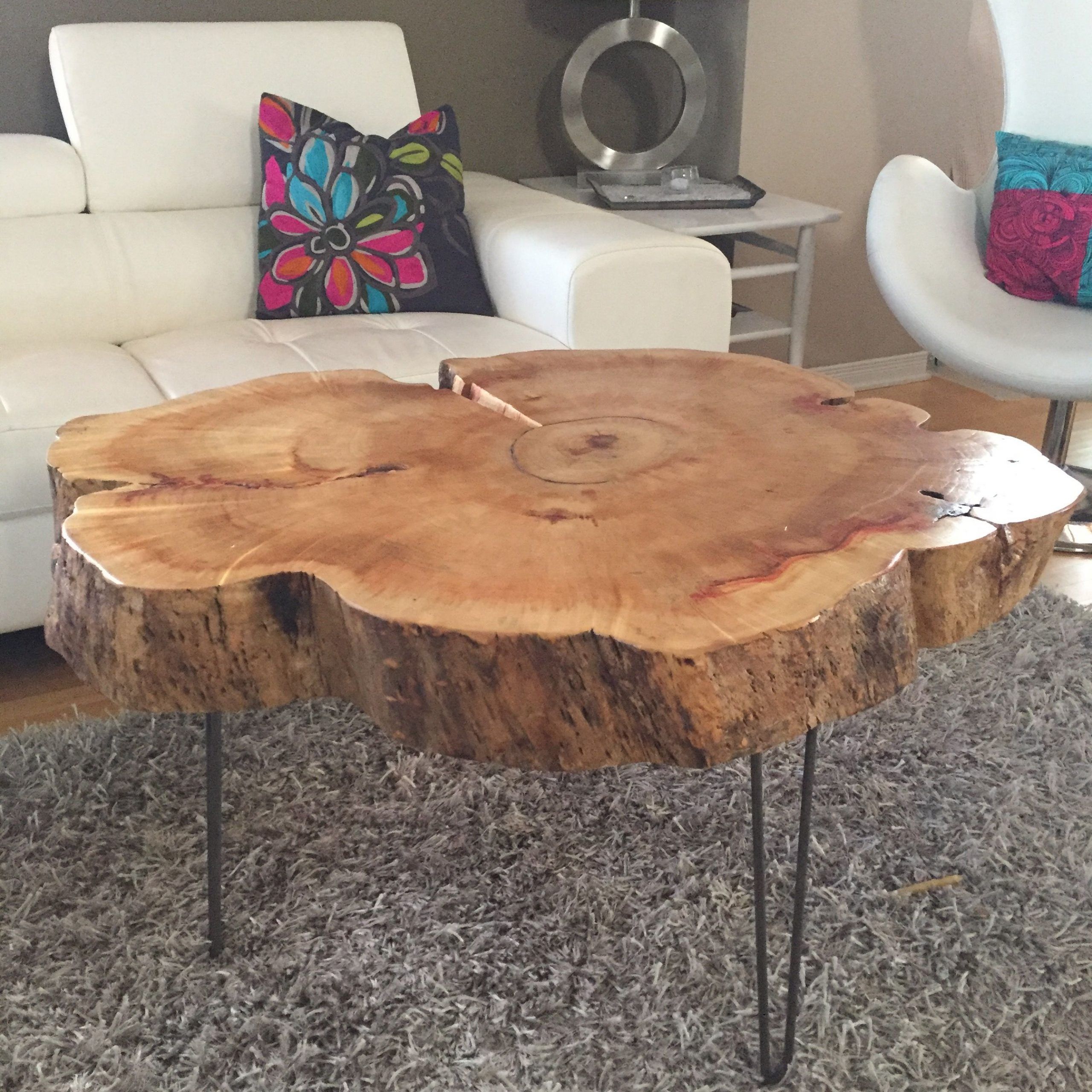 Oak Wood And Metal Legs Coffee Tables Pertaining To Trendy Pin On Rough Cut Build Ideas (View 2 of 20)