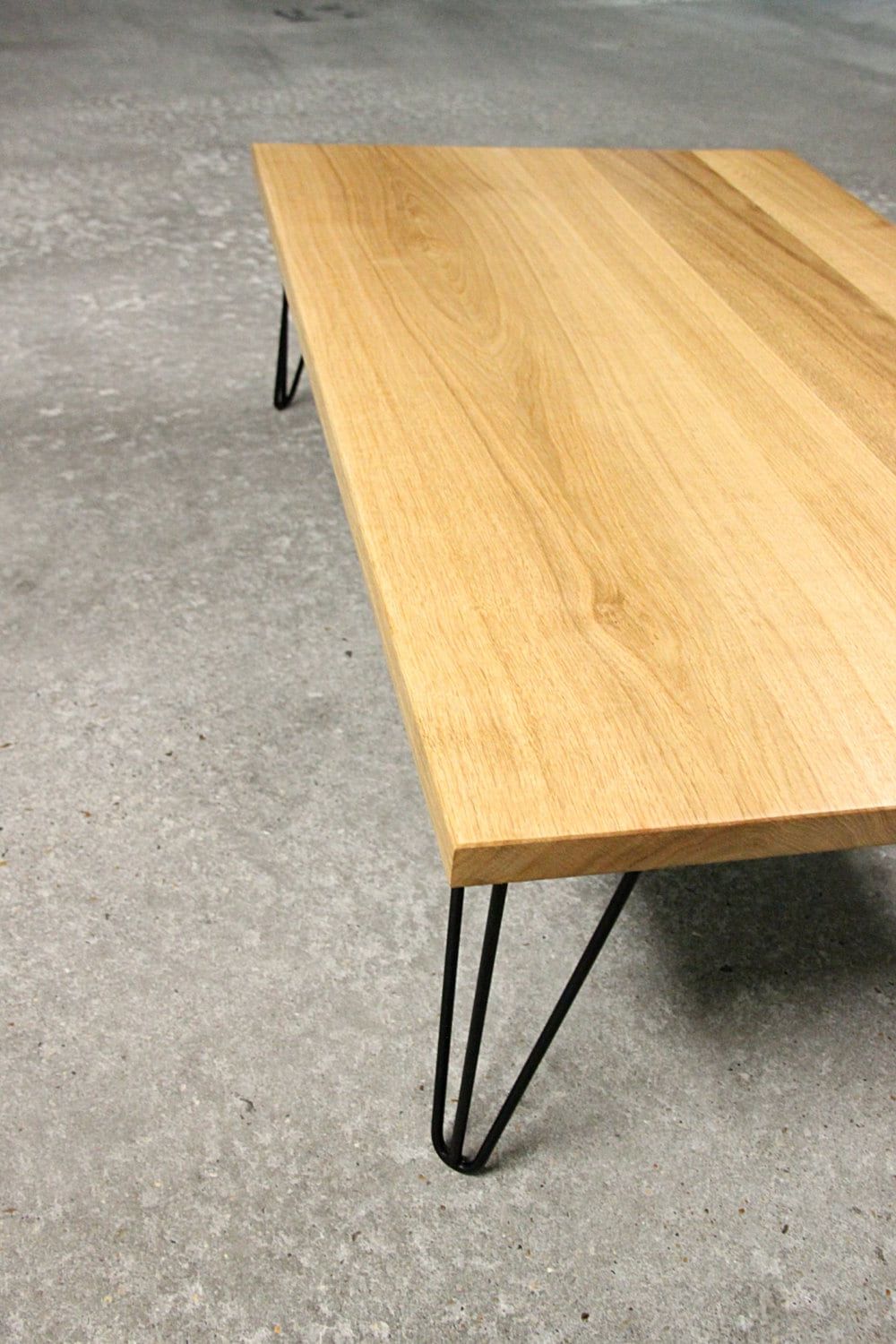 Oak Wood And Metal Legs Coffee Tables With Trendy Solid Oak Coffee Table On Hairpin Legs (View 9 of 20)