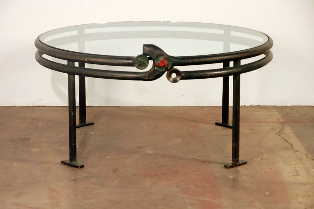 One Of A Kind Wrought Iron Round Coffee Table At 1stdibs Pertaining To Famous Round Iron Coffee Tables (View 13 of 20)