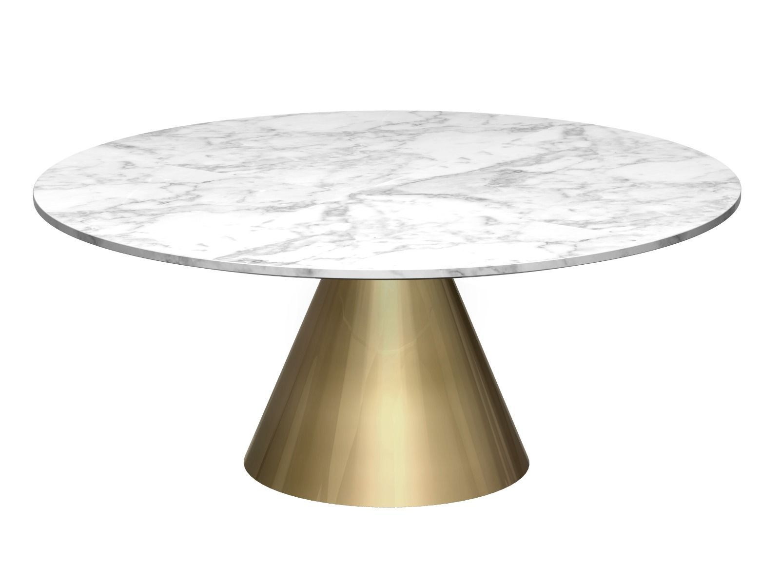 Oscar Circular Coffee Table Gold Base White Marble Top Within Current White Grained Wood Hexagonal Coffee Tables (View 20 of 20)