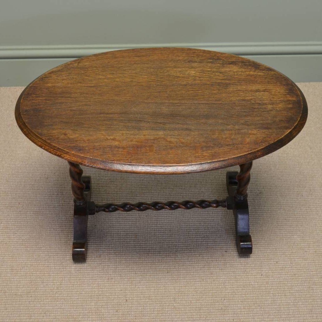Oval Aged Black Iron Coffee Tables Throughout Most Recent Small Oval Oak Antique Coffee Table Antiques World (View 19 of 20)