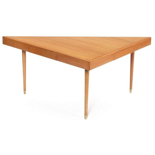 Pecan Brown Triangular Coffee Tables For Popular Brown Saltman Coffee Table (View 10 of 20)