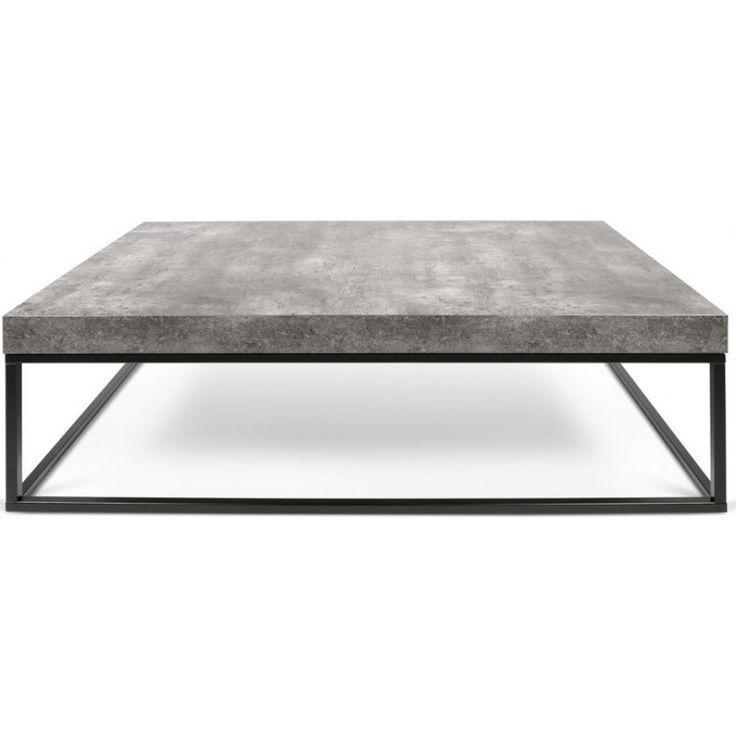 Petra 120 Concrete Coffee Table – Black Steel (View 9 of 20)