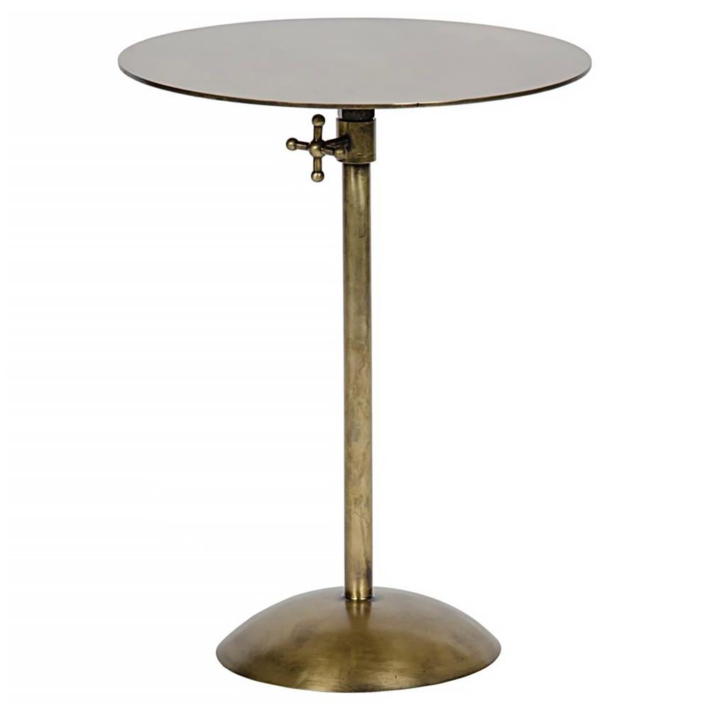 Popular Antique Brass Aluminum Round Coffee Tables Regarding Noir Felix Industrial Loft Gold Antique Brass Metal Round (View 19 of 20)