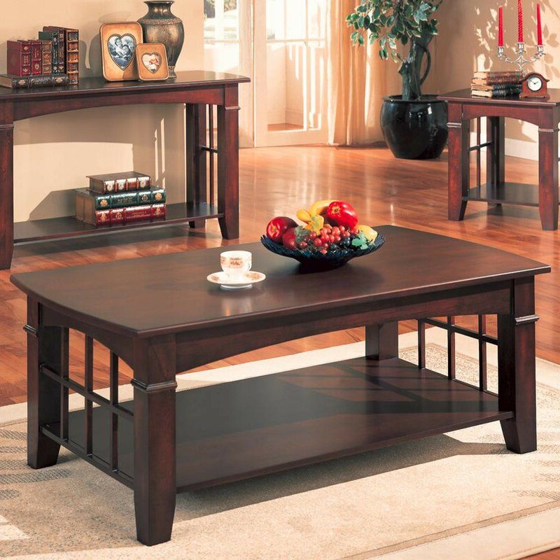 Popular Charlton Home® Choate Transitional Solid Wooden Coffee With Wood Coffee Tables (View 11 of 20)