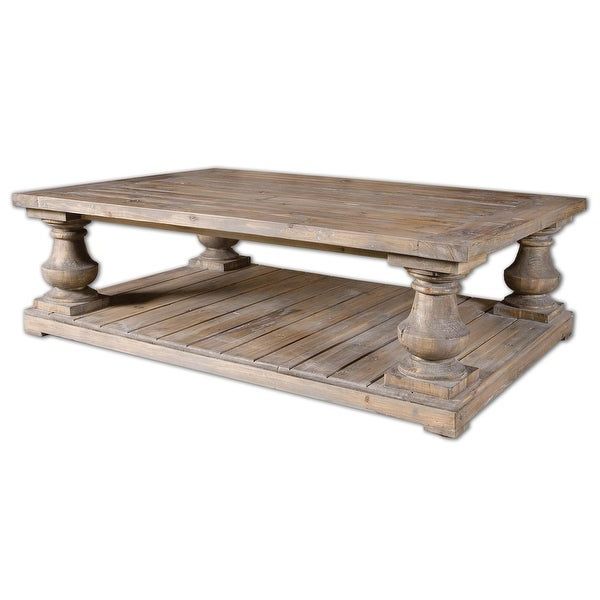Popular Gray Driftwood And Metal Coffee Tables In Shop 60" Carlough Rustic Stone Gray Salvaged Fir Wood (View 10 of 20)