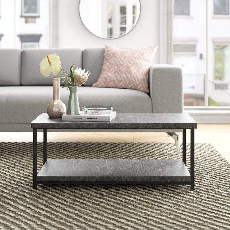 Popular Modern Concrete Coffee Tables Pertaining To Foundstone™ Faux Slate Concrete Coffee Table & Reviews (View 11 of 20)