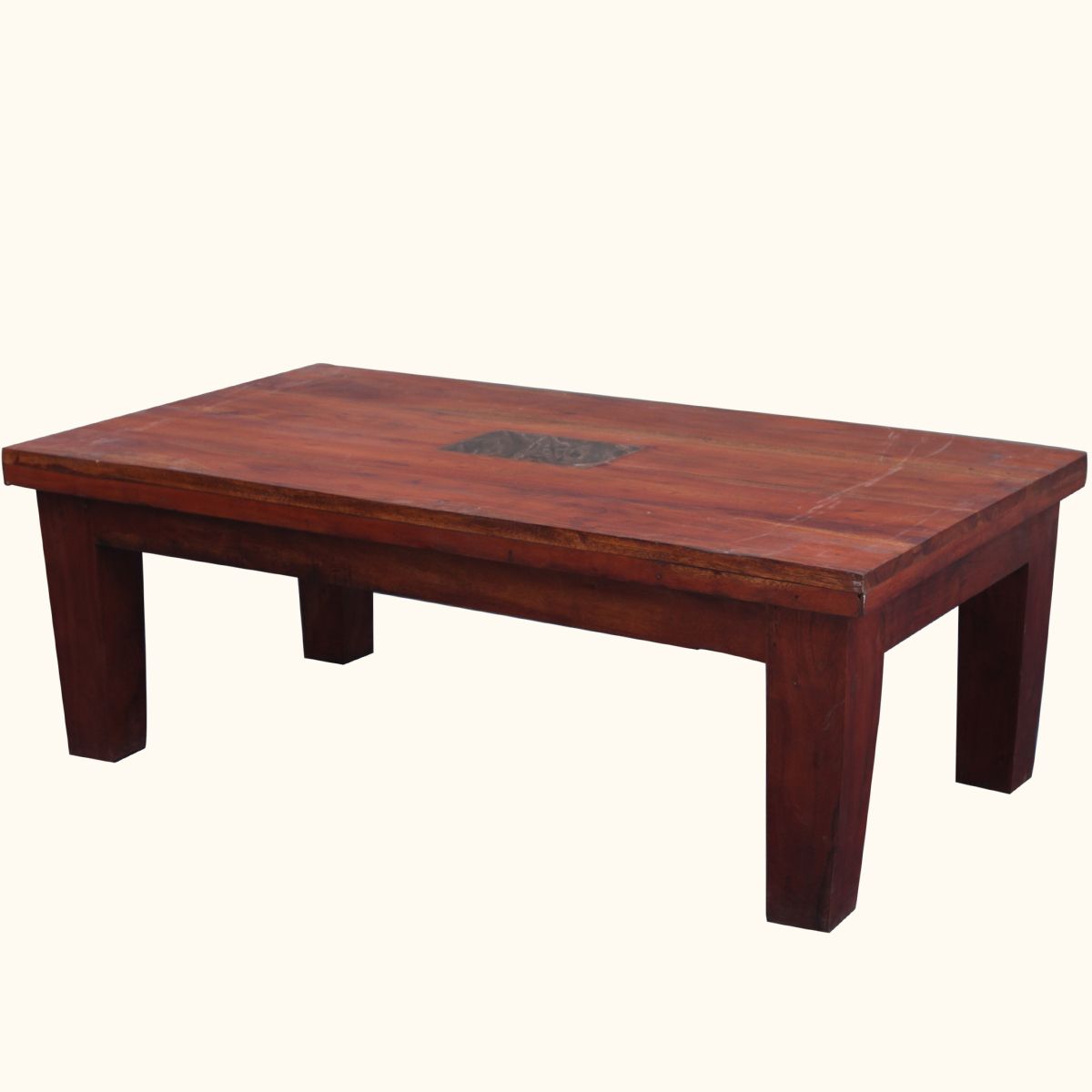 Popular Square Weathered White Wood Coffee Tables With Regard To Rustic Distressed Coffee Table 48" Solid Wood Cocktail (View 1 of 20)