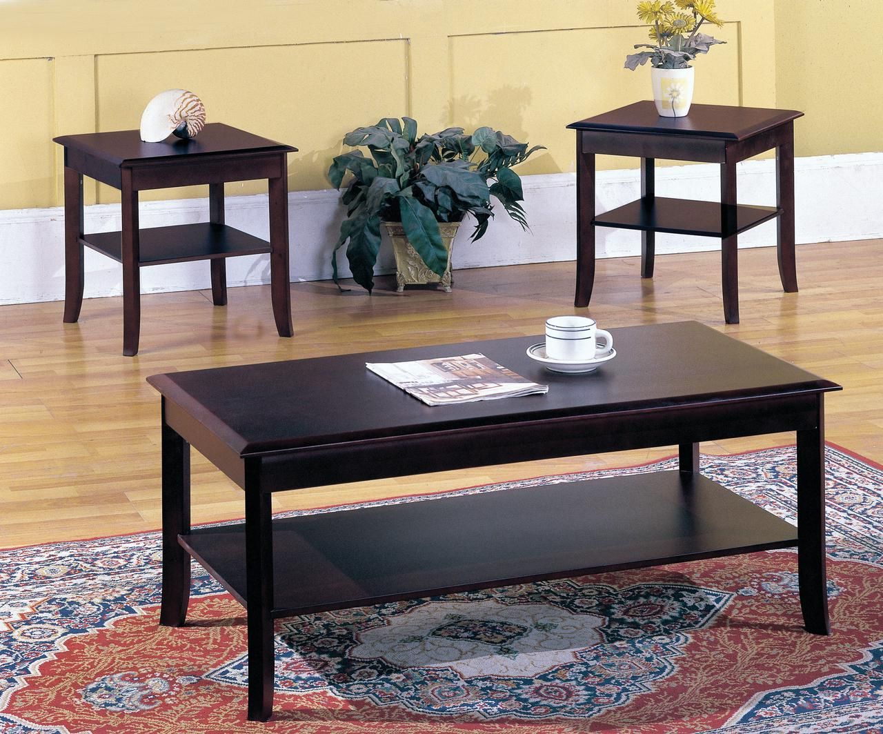Popular Vania 3 Piece Contemporary Storage Coffee Table Set, Dark Within 3 Piece Coffee Tables (View 1 of 20)