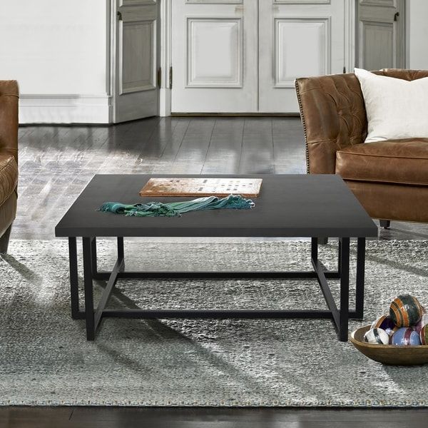 Preferred Aged Black Iron Coffee Tables Regarding Shop Armen Living Logan Contemporary Coffee Table With (View 6 of 20)