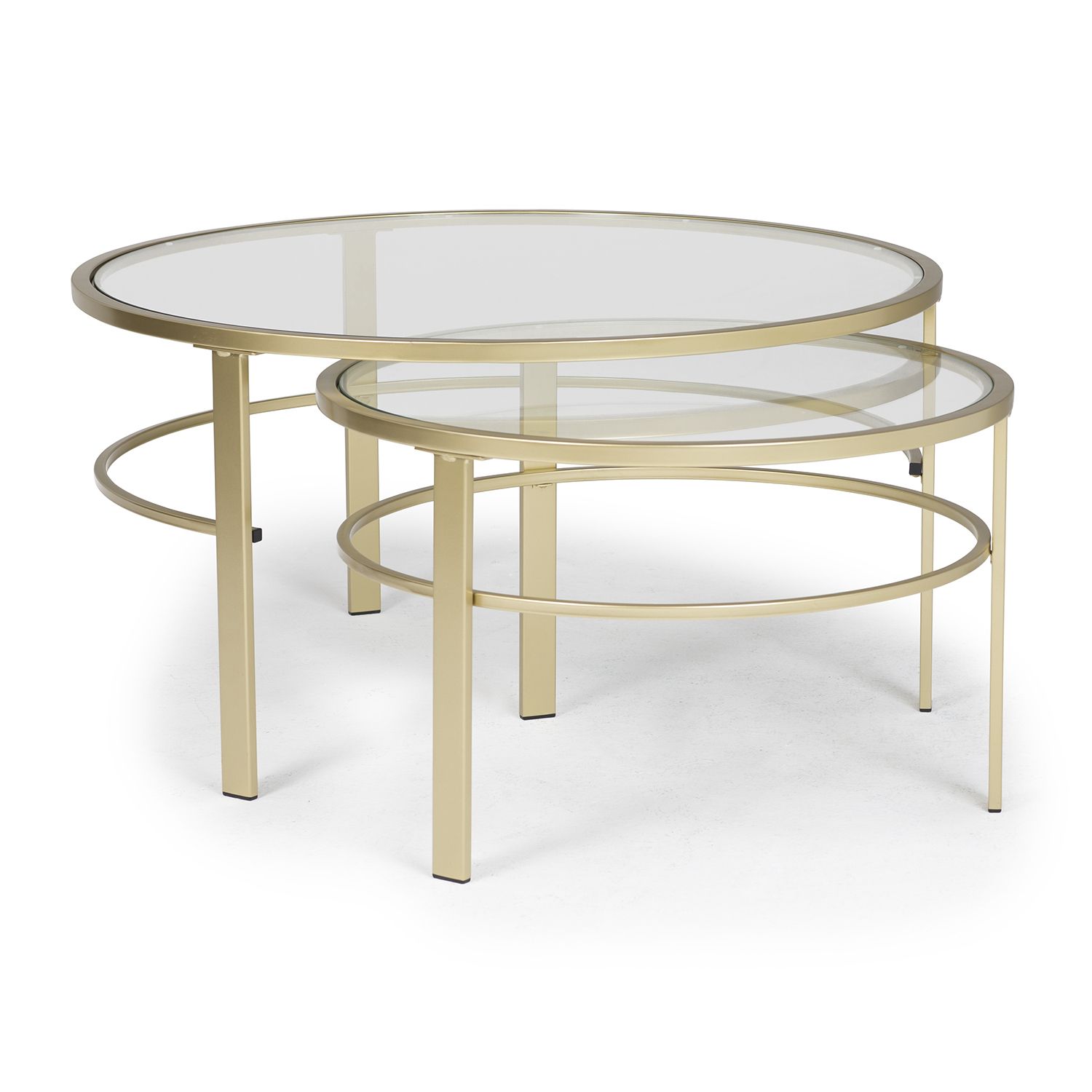 Preferred Antique Gold Nesting Coffee Tables Intended For Corbel Modern Round Nesting Coffee Table Set (36" W & 26"w (View 2 of 20)