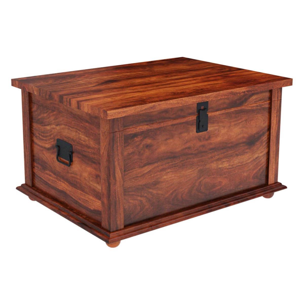 Preferred Rustic Primitive Solid Wood Storage Trunk Coffee Table New In Espresso Wood Trunk Cocktail Tables (View 6 of 20)
